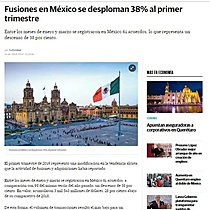 Fusiones en Mxico se desploman 38% al primer trimestre